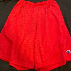 Red athletic champion shorts